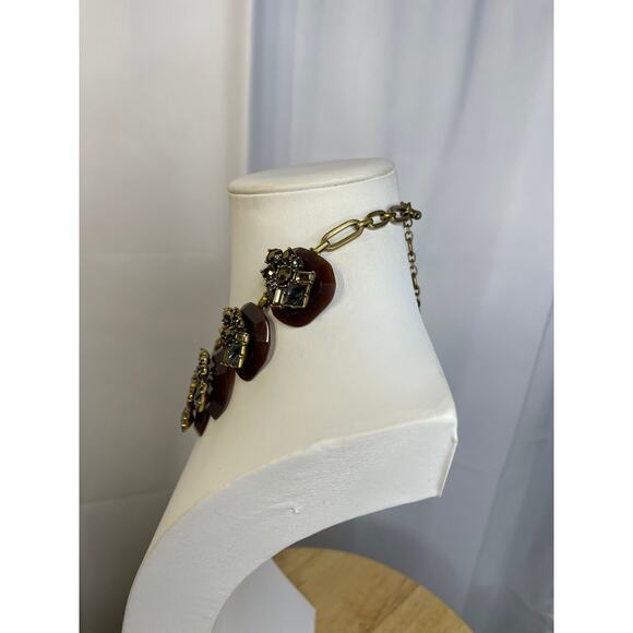 J.Crew J Crew statement necklace gold tone burnished signed costume jewelry - Picture 6 of 16